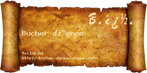 Bucher Ágnes névjegykártya